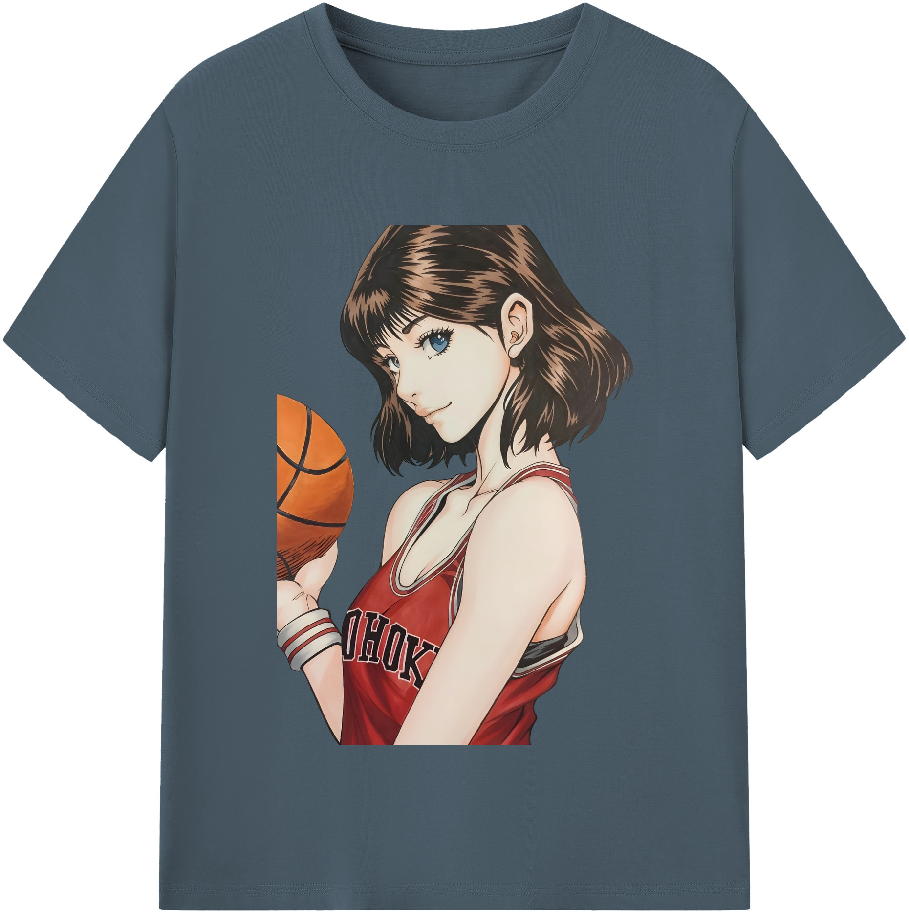 SLAM DUNK／スラムダンク 綿100％半袖Tシャツ（フロントプリント）